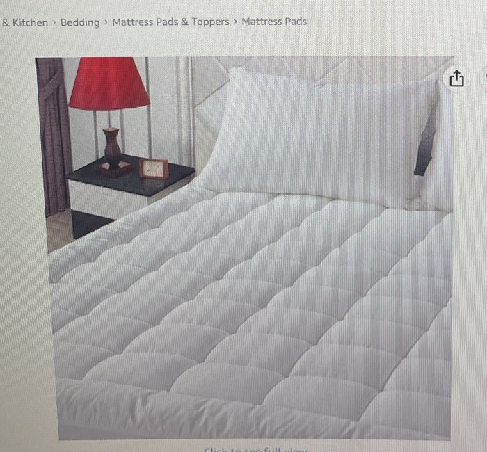 White EASELAND king size quilted mattress pad cover topper