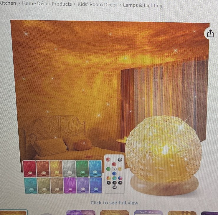Mubarek ambient globe light casting a warm starry glow