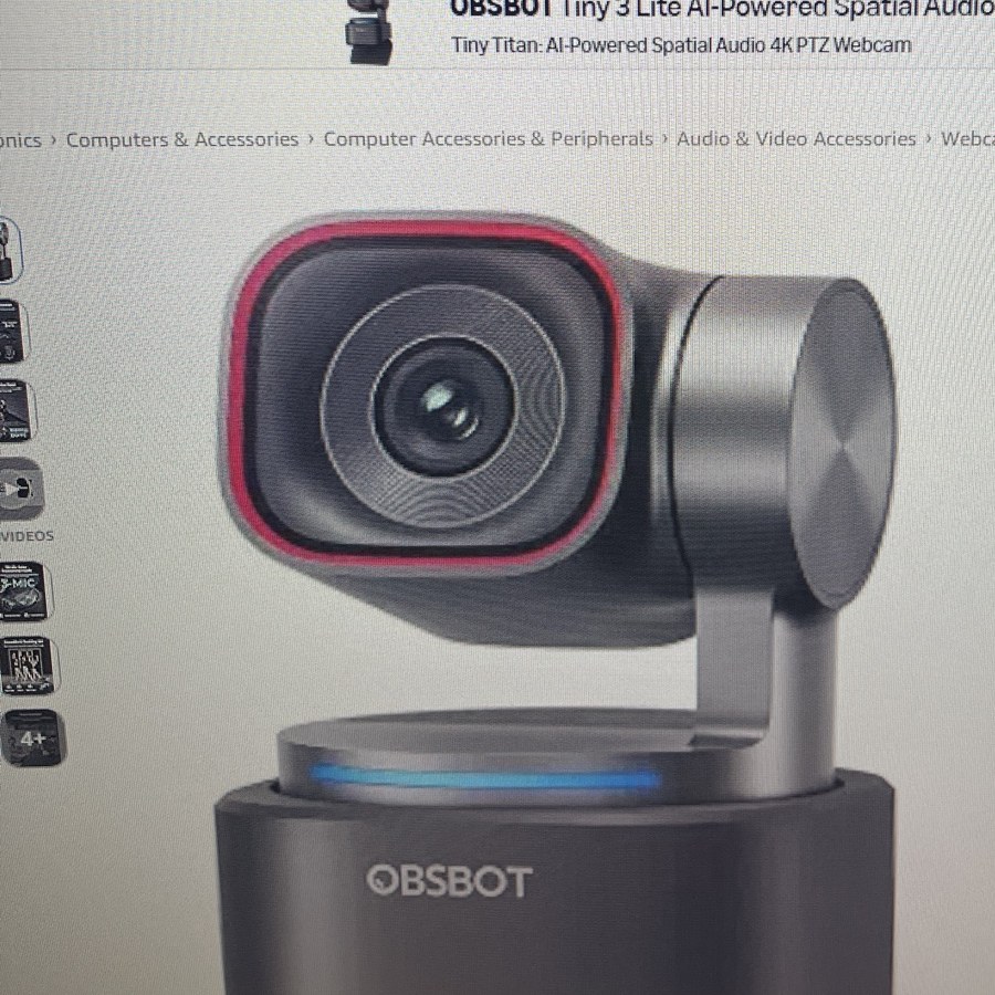 OBSBOT Tiny 3 Lite 4K Webcam
