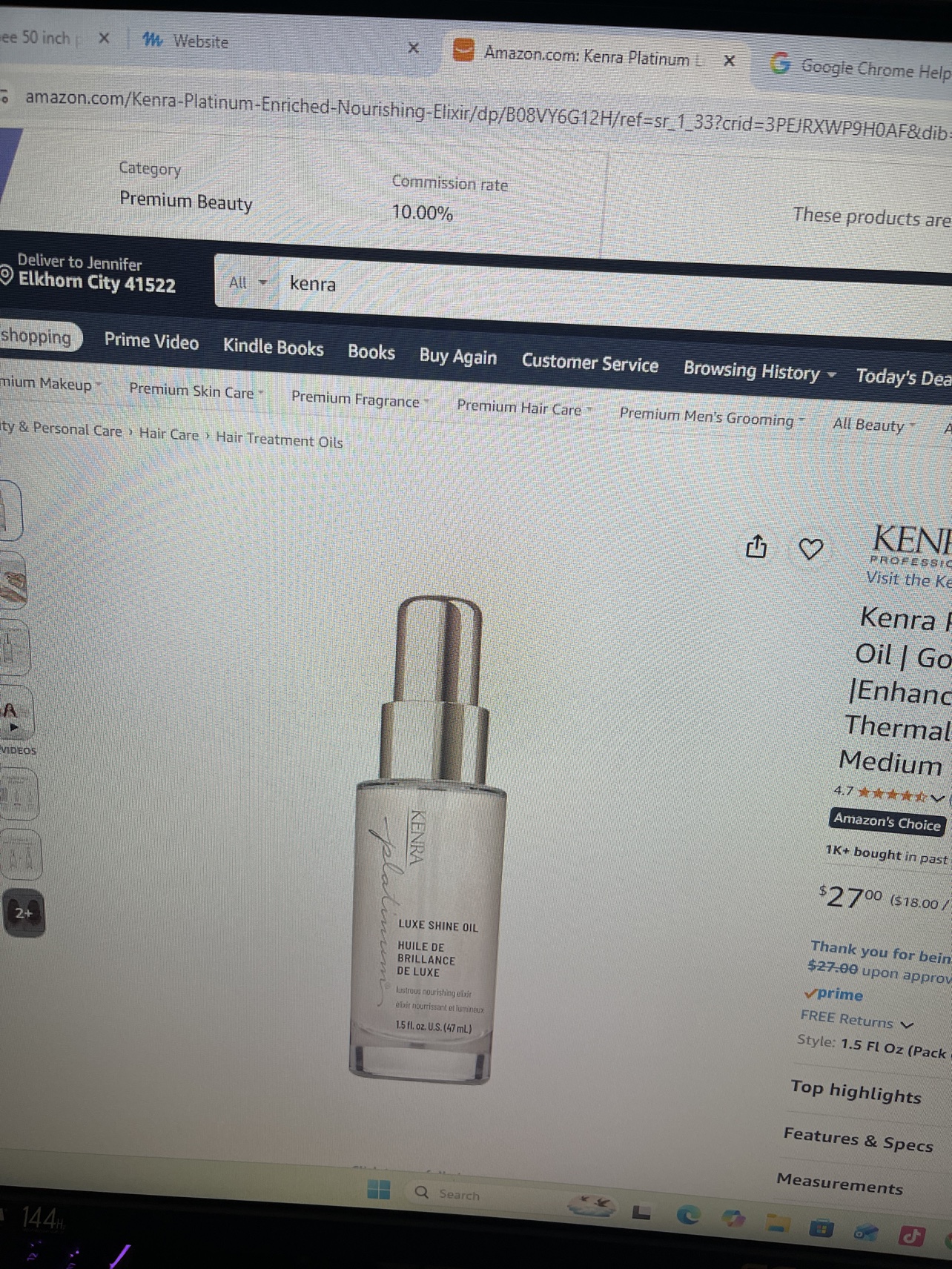 Kenra Platinum Luxe Shine Oil
