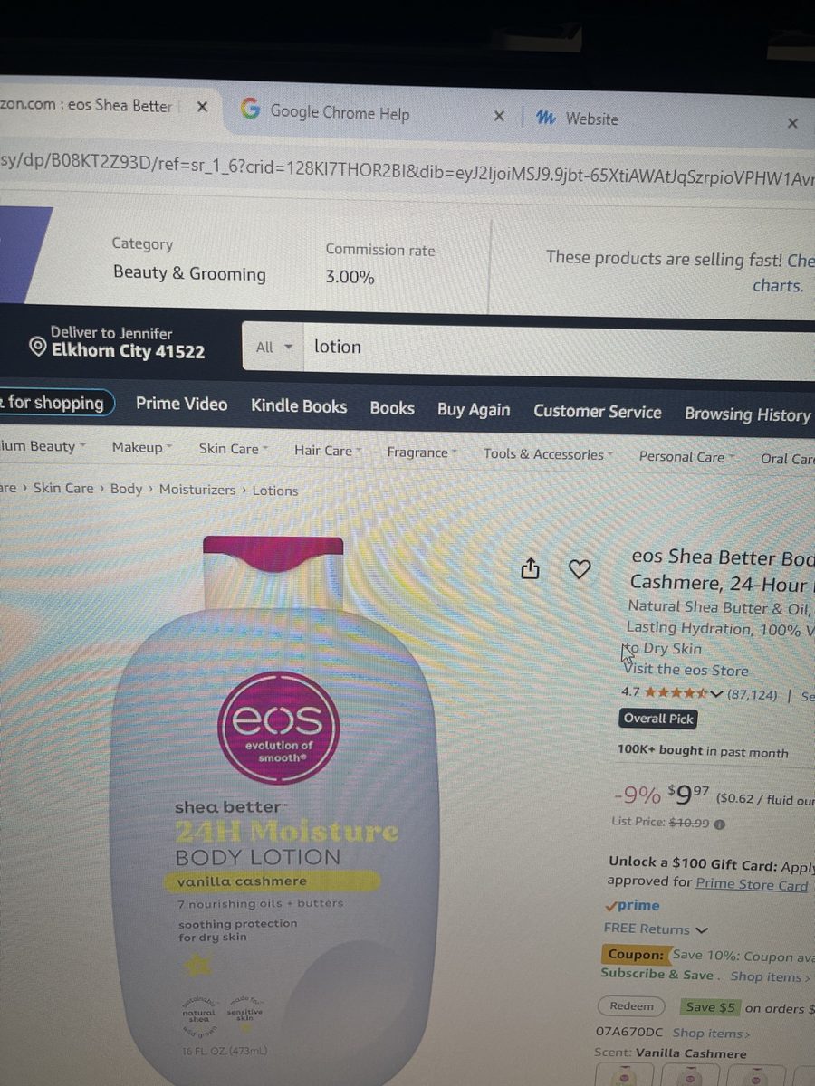 eos Shea Better Body Lotion Vanilla Cashmere