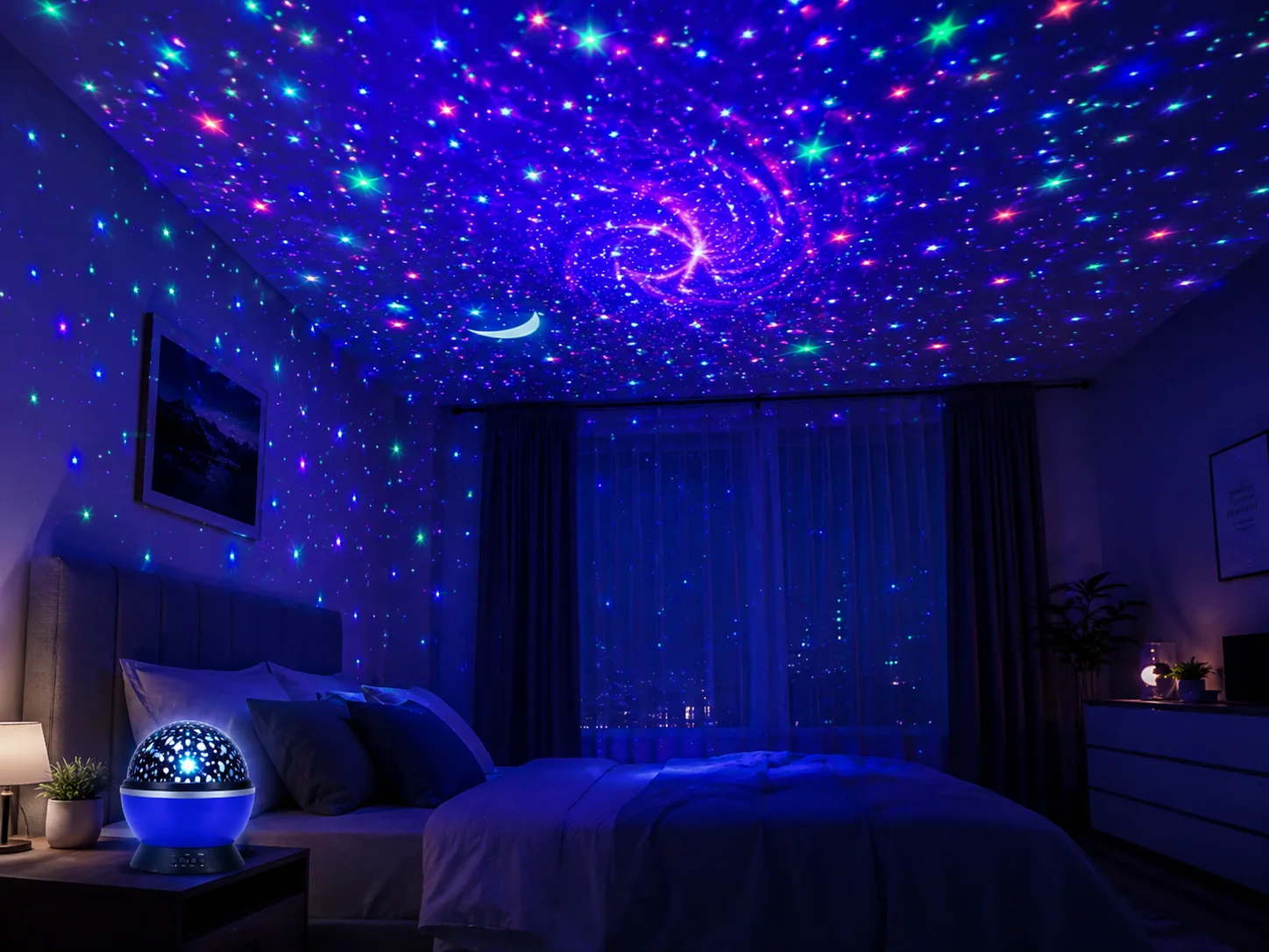 Galaxy Star Projector, White