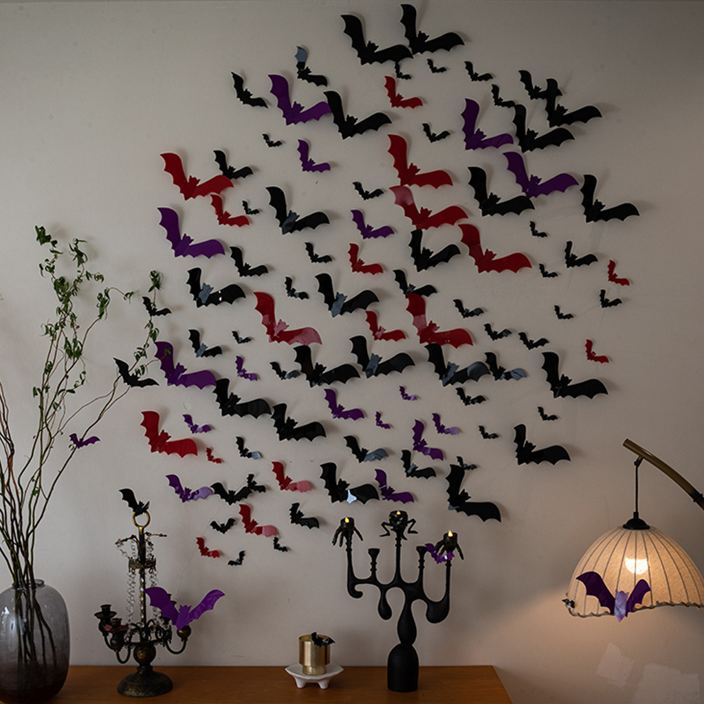140Pcs 3D Bats Halloween Decorations