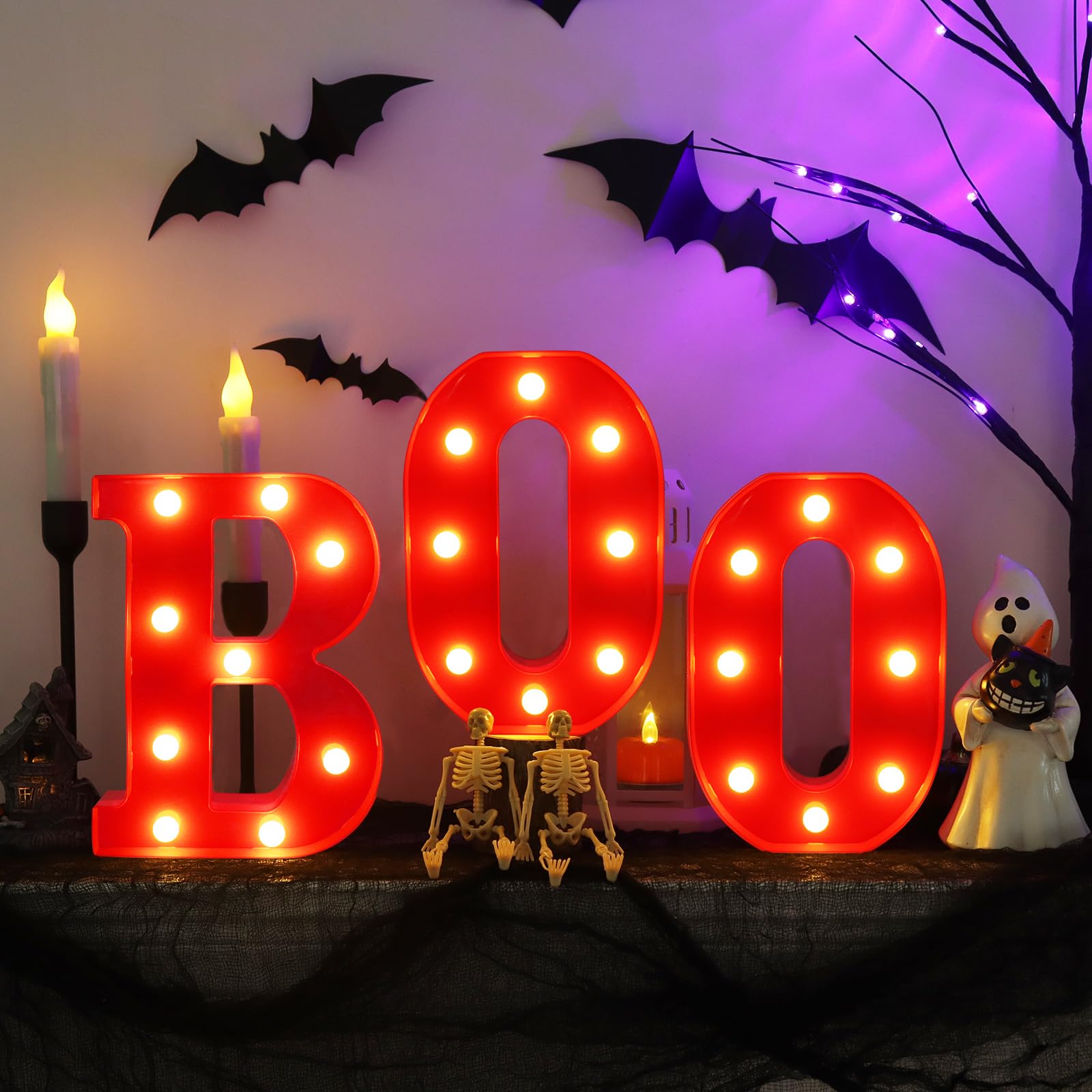 Halloween Decorations 3-Marquee BOO Sign