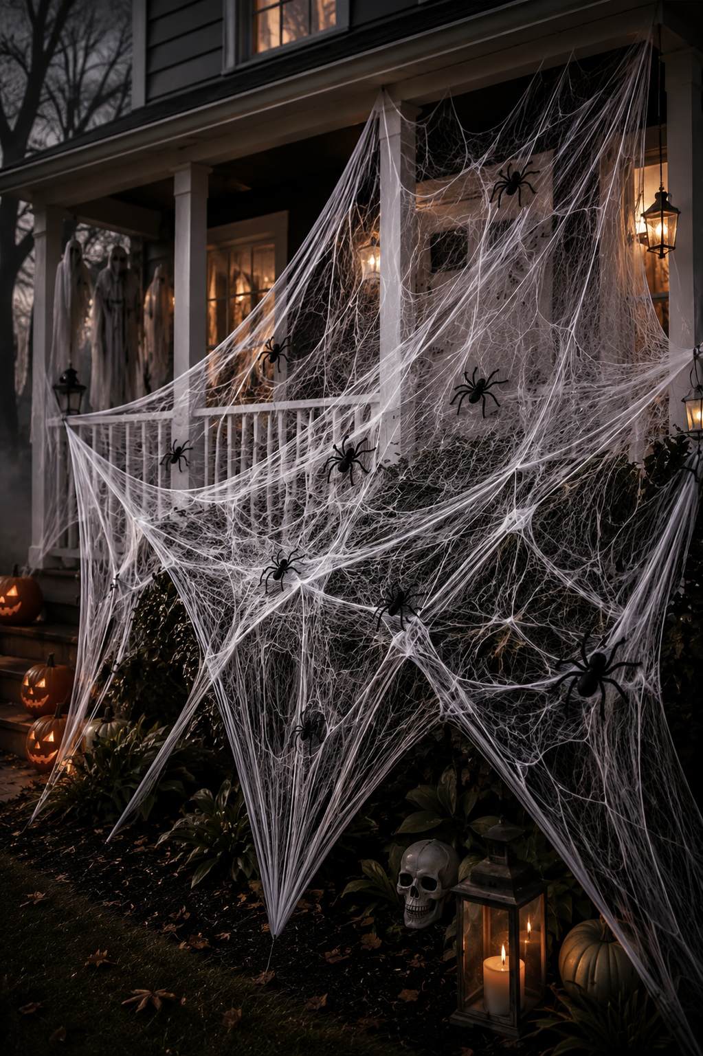 200" Giant Halloween Spider Web with Spider
