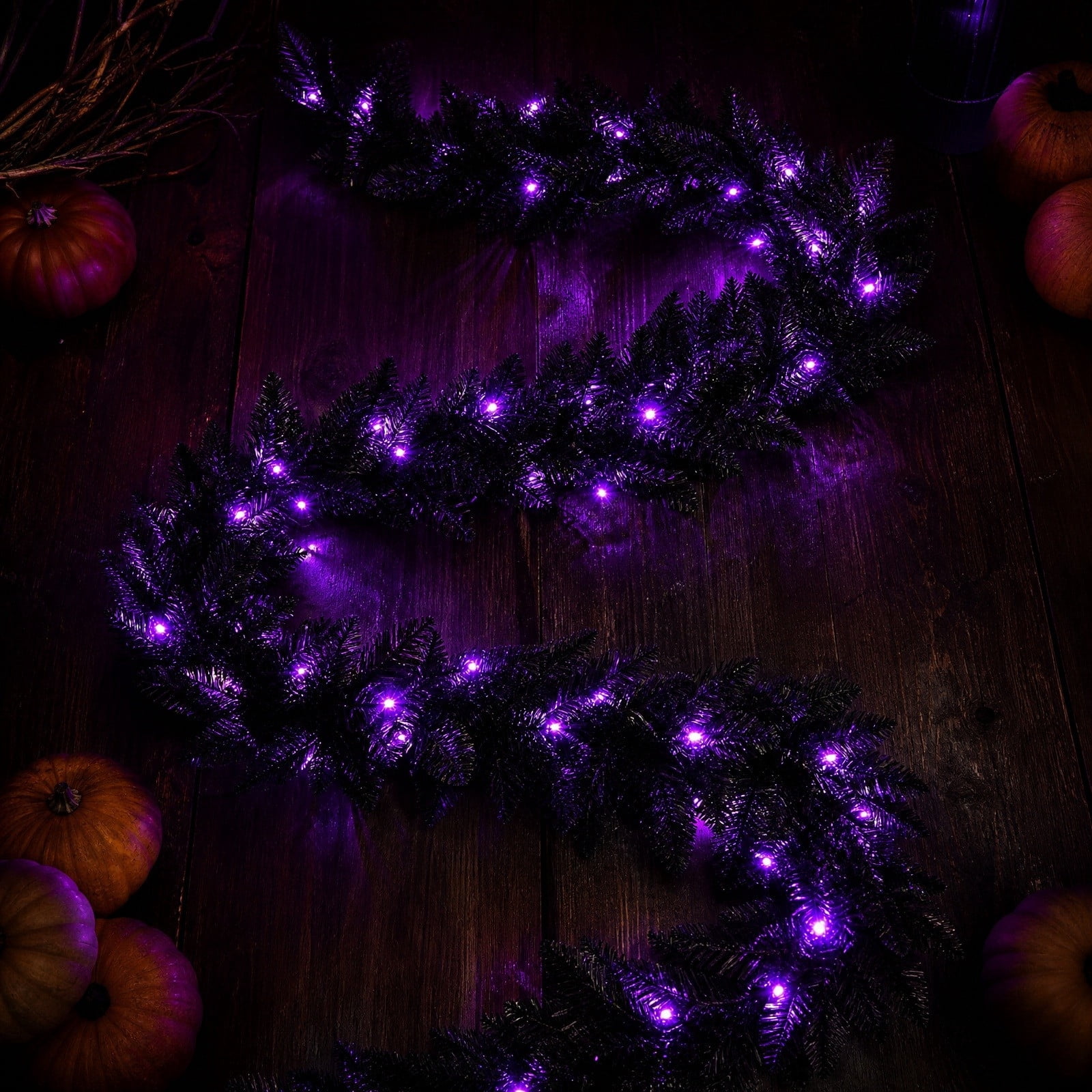 Halloween Garland with Purple Lights 9 FT