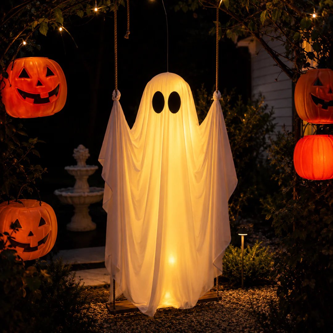 Halloween Swinging Ghost Outdoor Decorations (Set of 3)