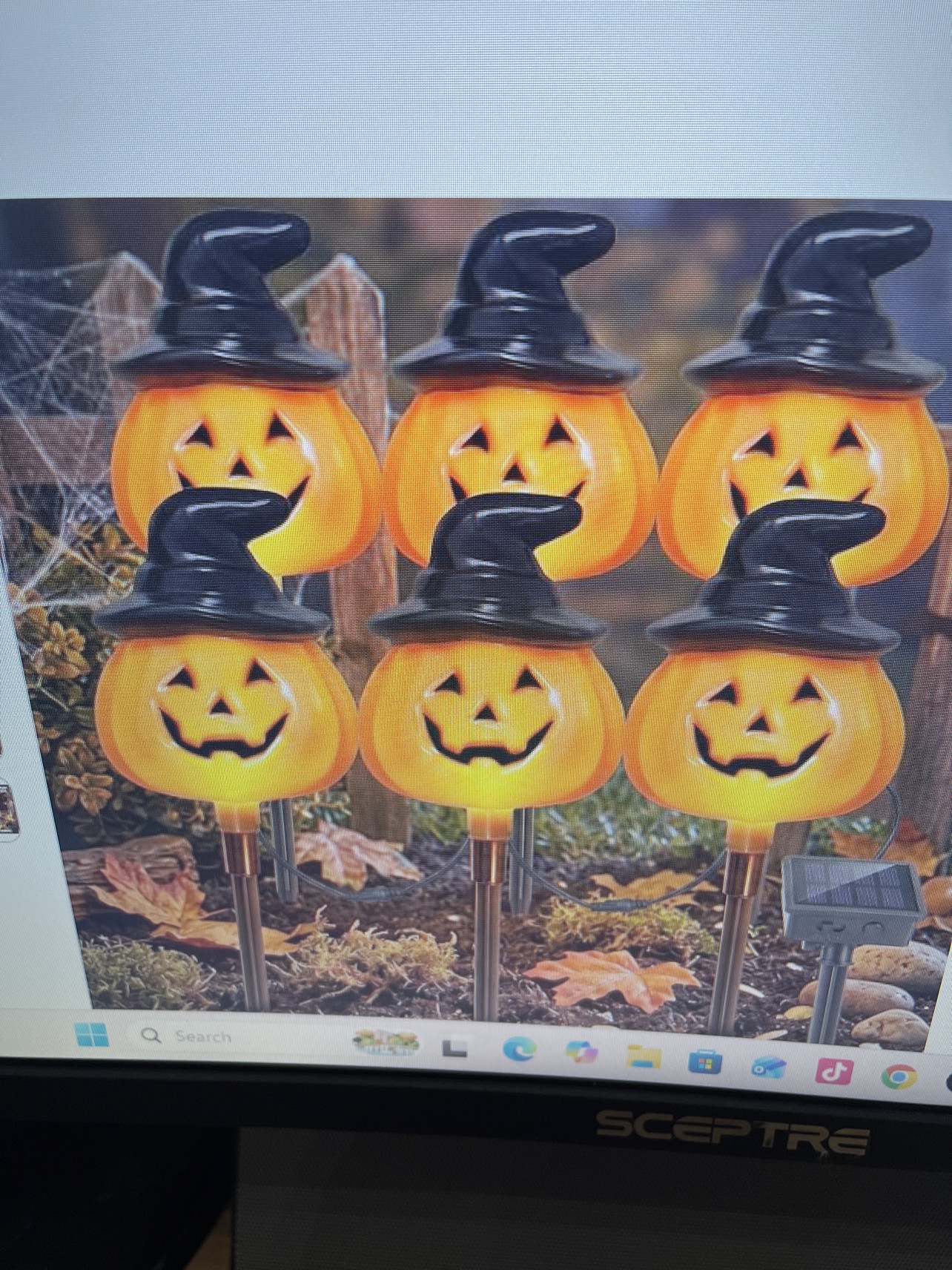 6 Pack Solar Jack-O-Lantern Pathway Lights