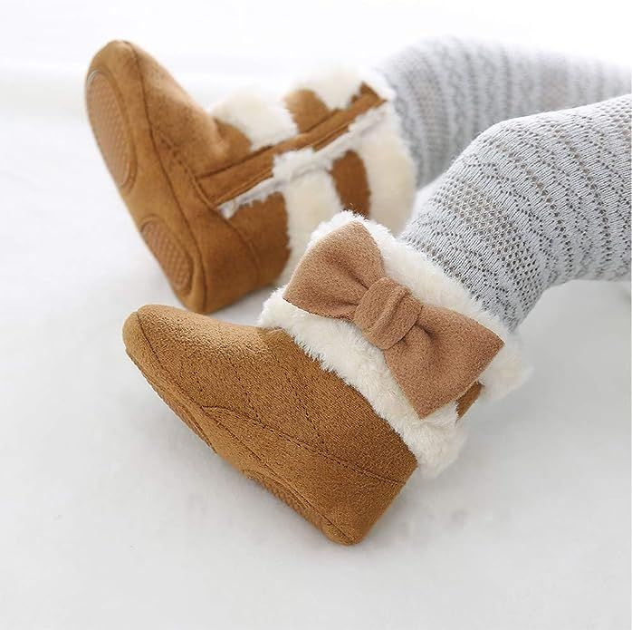 Toddler Winter Boots — Tan with Back Bows