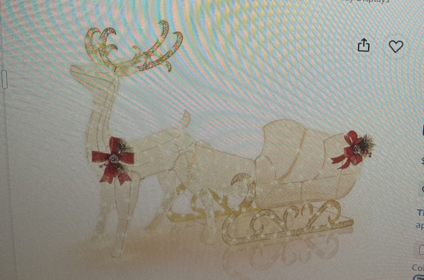 Tangkula warm white LED Christmas reindeer pulling a decorative sleigh