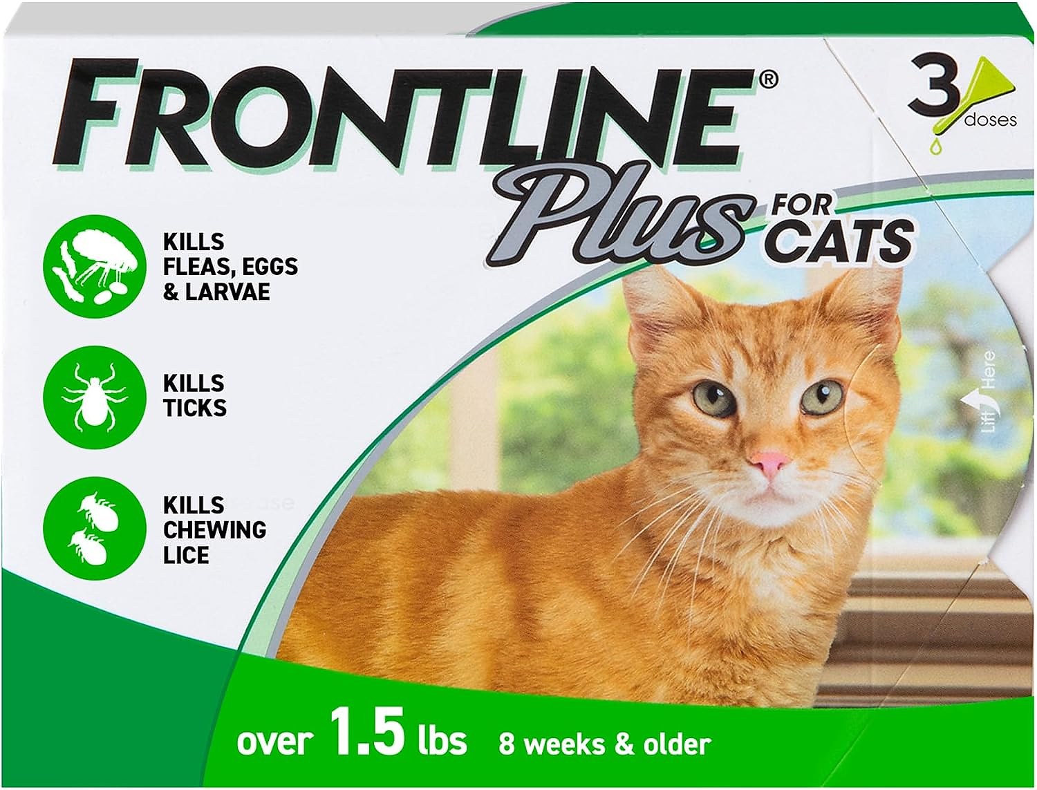 FRONTLINE Plus Flea & Tick Spot Treatment for Cat & Kitten 3 Count