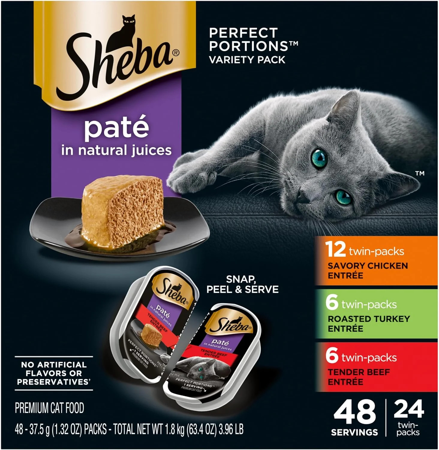 Sheba Perfect Portions Pate Wet Cat Food 48-pack